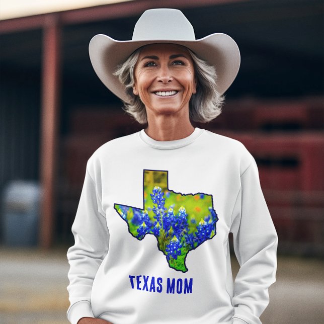 Texas Mama Texas Bluebonnets Floral  Sweatshirt (Von Creator hochgeladen)