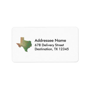 Texas Map Address Label Adressaufkleber