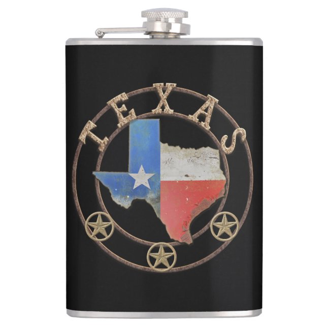Texas Map Barn Art Flachmann (Vorderseite)