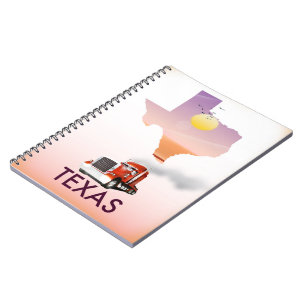 Texas Map Big Rig Notizblock