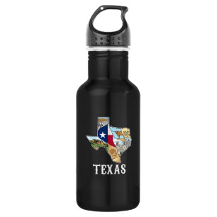 Texas Map Flag Design for Proud Texans Edelstahlflasche