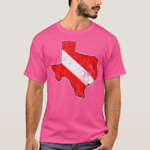 Texas Map Kontur Scuba Dive Flag Tauchgerät T-Shirt