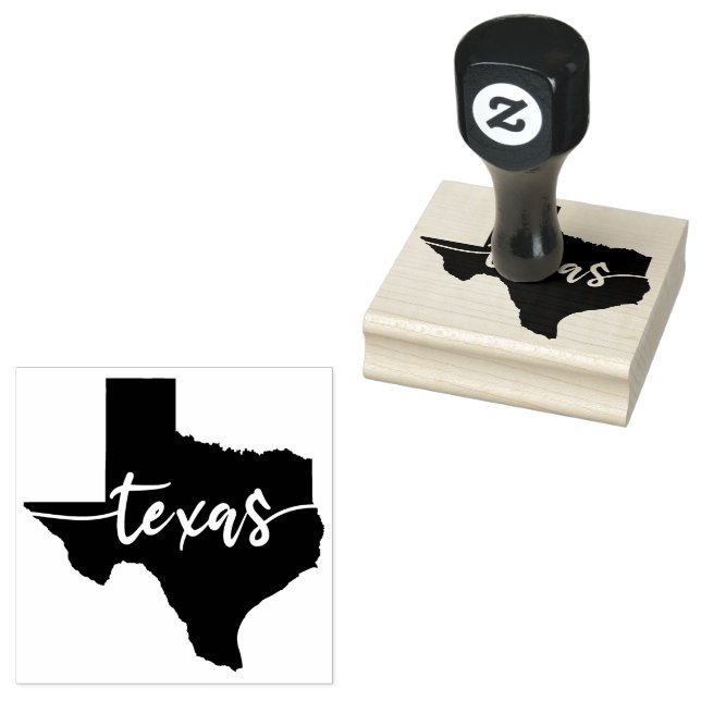Texas Map Niedlich Texas Typografie Staat Karte Gummistempel (Stempel)