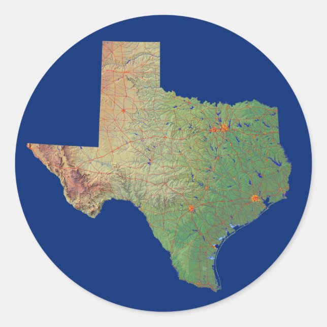 Texas Map Sticker (Vorderseite)