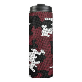 Texas Maroon & White college Camo Printed Thermosbecher