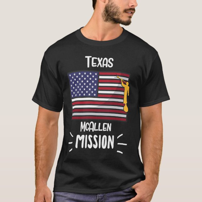 Texas McAllen Mormon LDS Mission Missionar T-Shirt (Vorderseite)