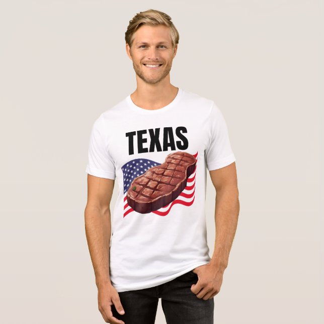 Texas Men's Bella+Leinwand Tri-Blend Shirt (Vorderseite voll)