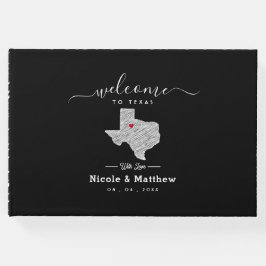 Texas Minimalistisch Texan Map Wedding Willkommen Gästebuch