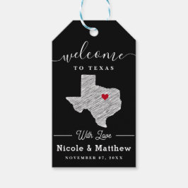 Texas Minimalistisch Texan Map Wedding Willkommen Geschenkanhänger