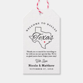 Texas Minimalistisch Wedding Welcome Geschenkanhänger