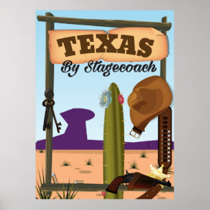 Texas mit der Postkutsche Poster