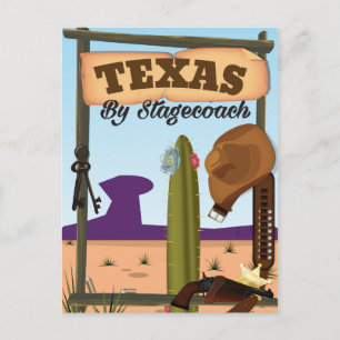 Texas mit der Postkutsche Postkarte