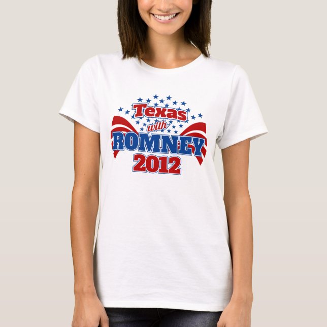 Texas mit Romney 2012 T-Shirt (Vorderseite)