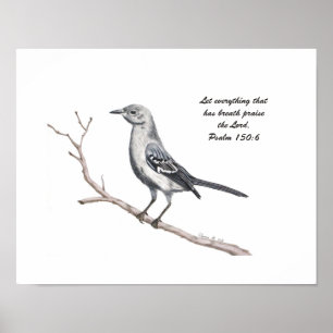 Texas Mockingbird Print Poster