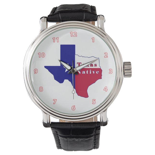 Texas National Flag Map Armbanduhr (Vorderseite)