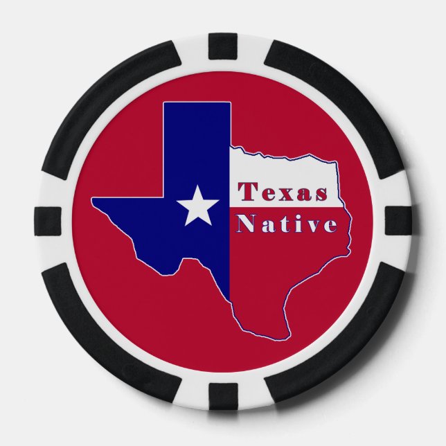 Texas National Flag Map Pokerchips (Vorderseite)