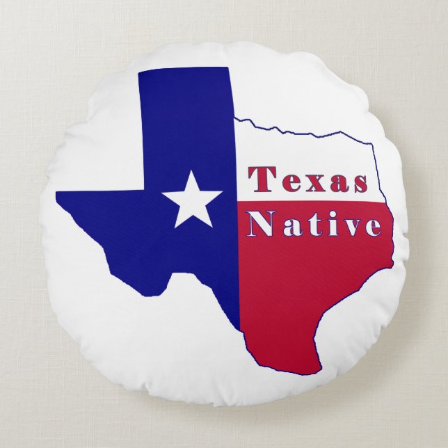 Texas National Flag Map Rundes Kissen (Vorderseite)