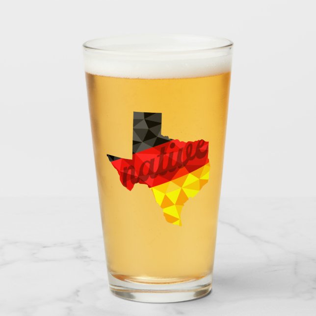 Texas Native Polygon German Flag Glas (Vorne (Gefüllt))