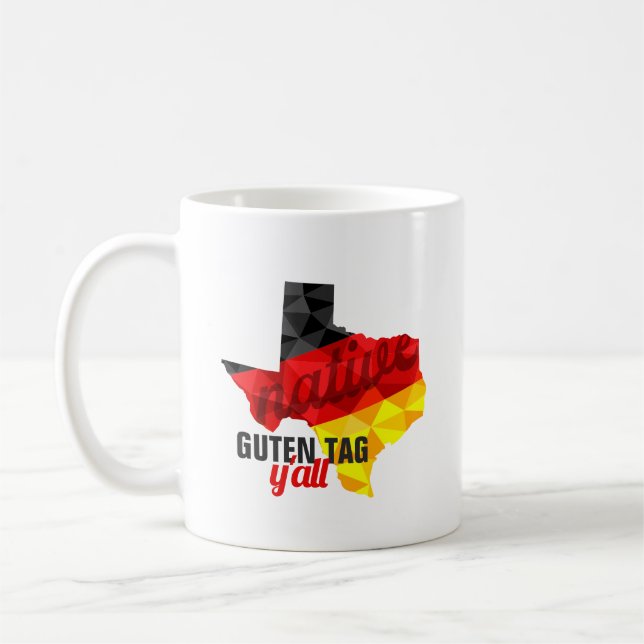 Texas Native Polygon German Flag Kaffeetasse (Links)