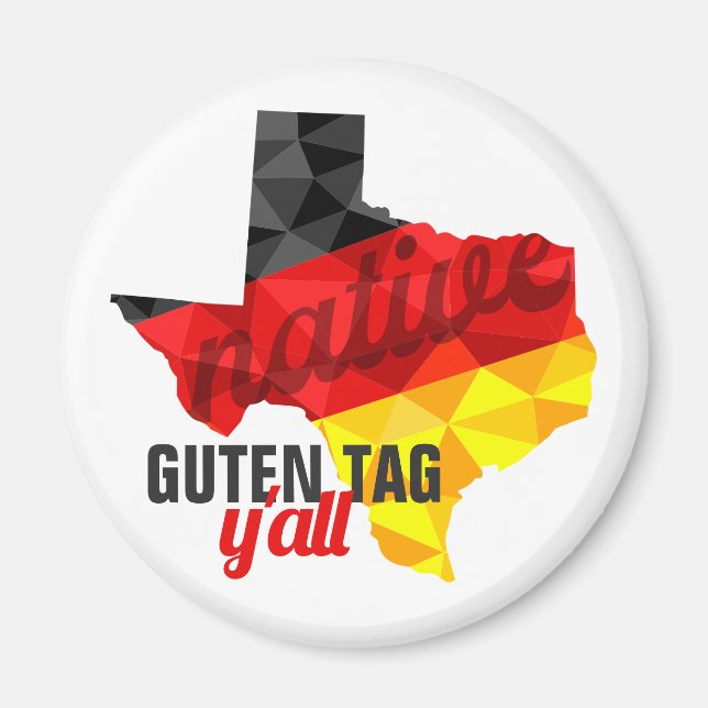 Texas Native Polygon German Flag Magnet (Vorne)