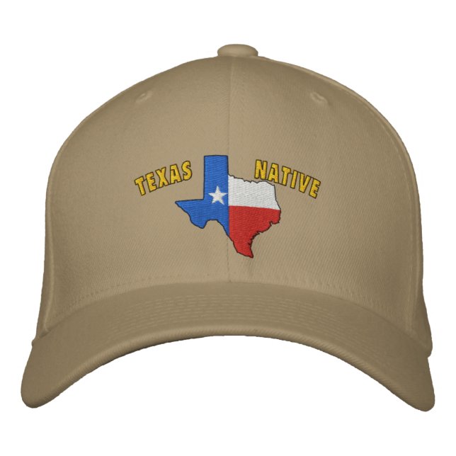 Texas Native StickHat Bestickte Kappe (Vorderseite)