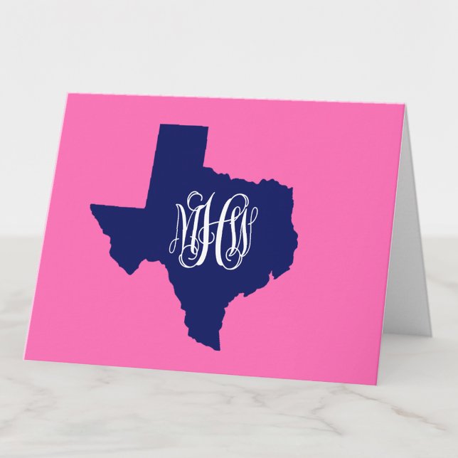 Texas Navy White 3 Initial Vine Monogram DIY BG Dankeskarte (Von Creator hochgeladen)