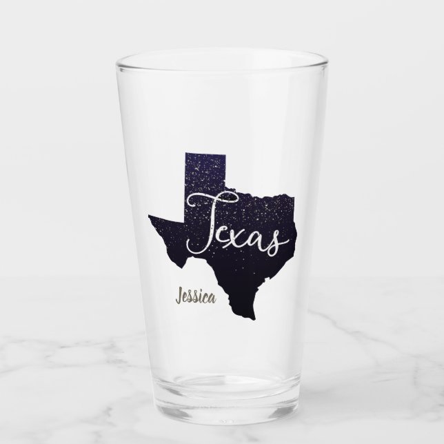 Texas Night Stars Staat Form Glas (Vorderseite)