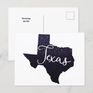 Texas Night Stars Staat Form Postkarte