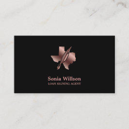 Texas Notary Loan Signing Agent Modernes Blush Pin Visitenkarte