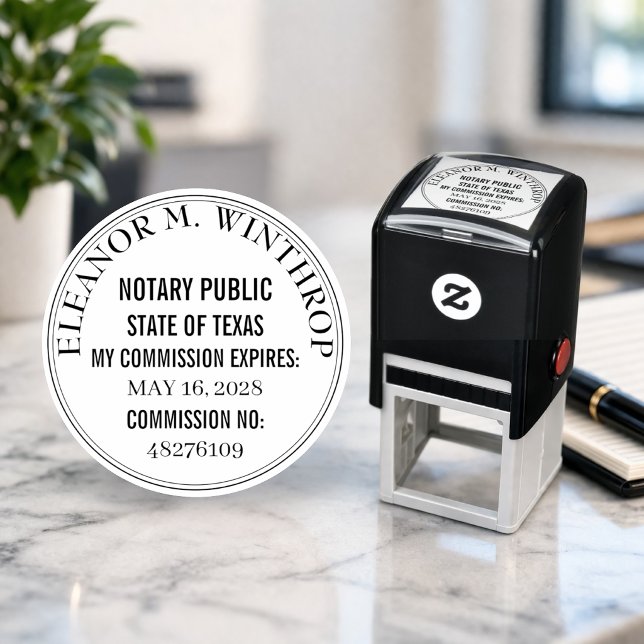 Texas Notary Public Round  Permastempel (Von Creator hochgeladen)
