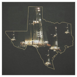 Texas-Öl-Gas-Anlage-Nachtdruck-Gewebe 9" Quadrat Stoff