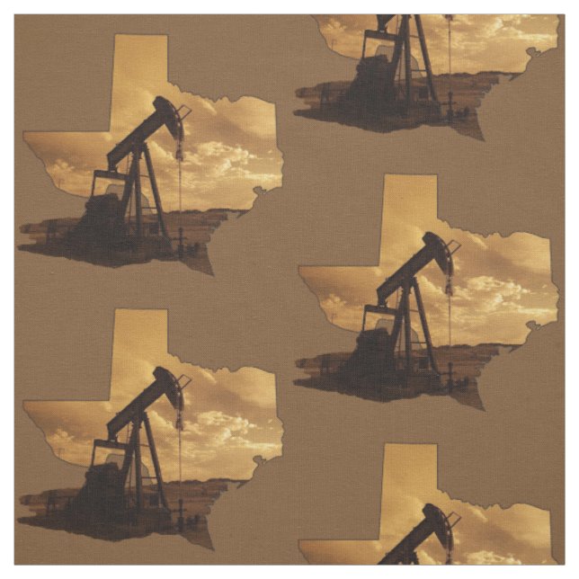 Texas-Öl-Pumpen-Jack-Druck-Gewebe 4,5" Quadrat Stoff (Muster)