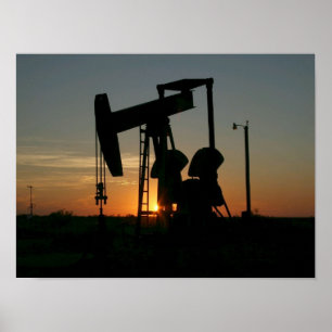 Texas-Ölpumpjackett-Poster bei Sonnenuntergang Poster