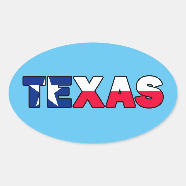 Texas Ovaler Aufkleber (Vorderseite)