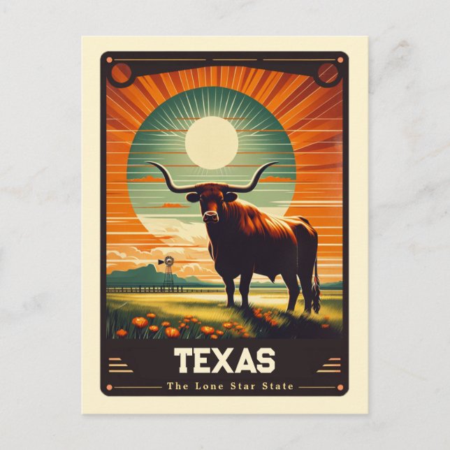 Texas | Patriotischer Geist Vintag Postkarte (Vorderseite)