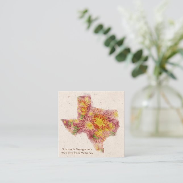 Texas Personalisiert Zinnia Note Card Mitteilungskarte (Stehend Vorderseite)