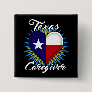 Texas-Pflegekraftquadratknopf (schwarzer Button