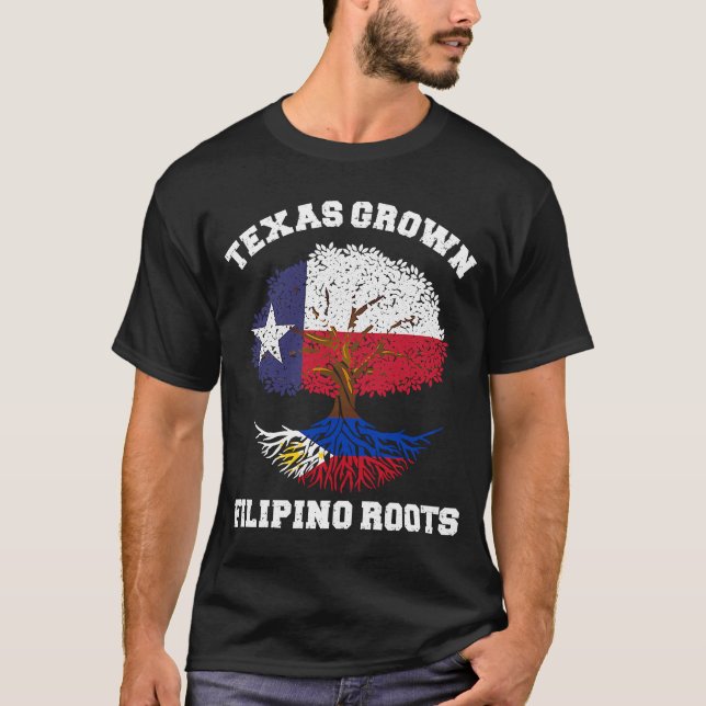 Texas Philippinen Texan Filipino Texas wächst Fili T-Shirt (Vorderseite)