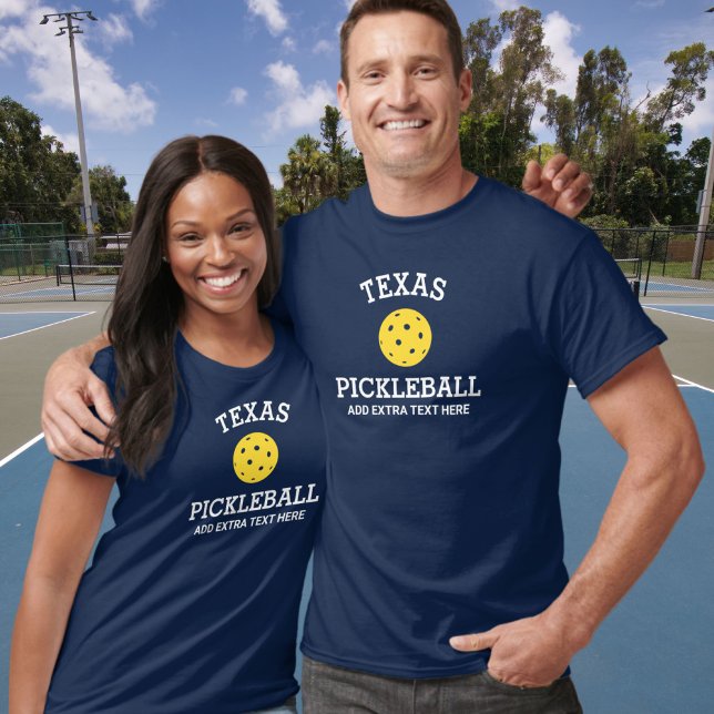 Texas Pickleball Add Club, Name des Partners Custo T-Shirt (Von Creator hochgeladen)