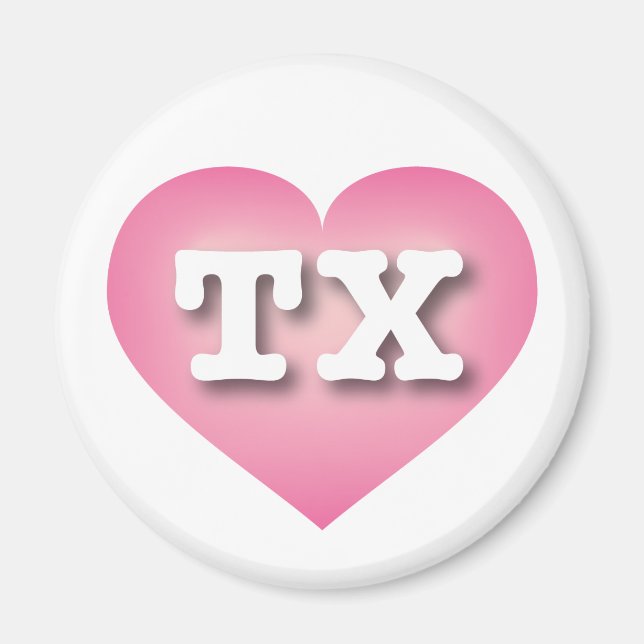 Texas Pink Fade Heart - I Liebe TX Magnet (Vorne)