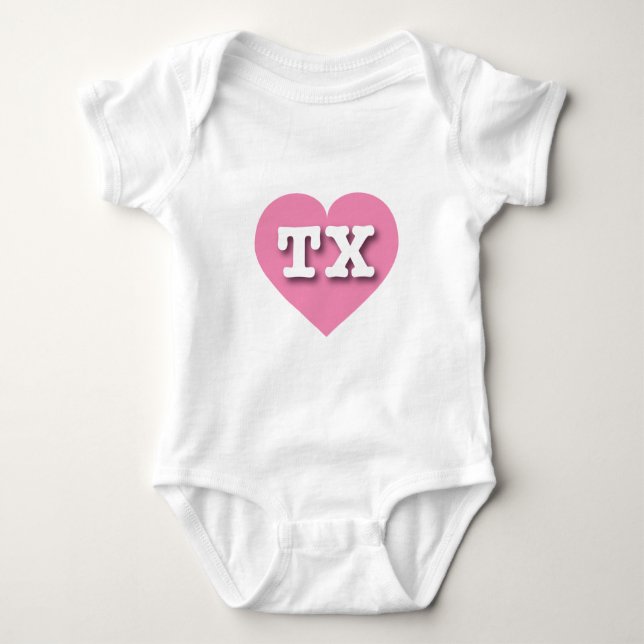 Texas Pink Heart - I Liebe TX Baby Strampler (Vorderseite)