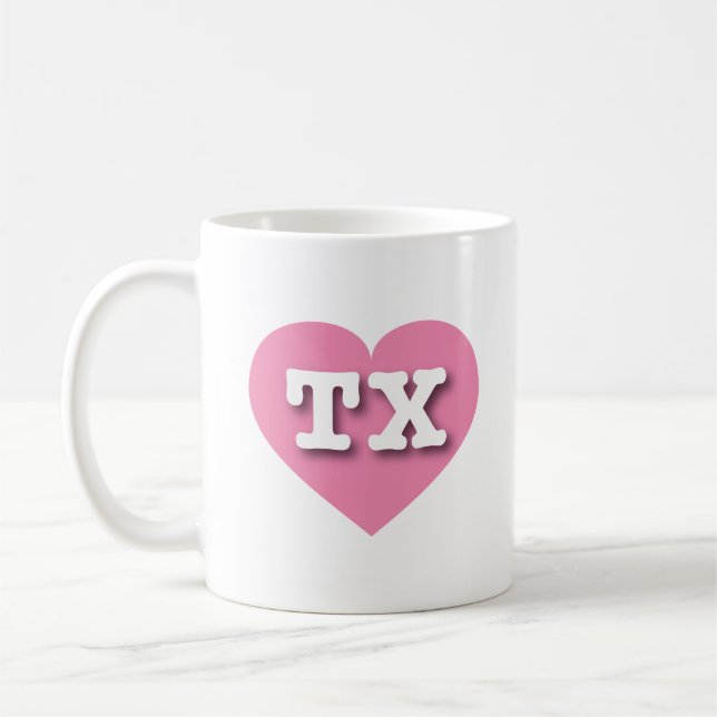 Texas Pink Heart - I Liebe TX Kaffeetasse (Links)