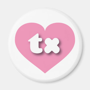 Texas pink heart - I Liebe tx Magnet