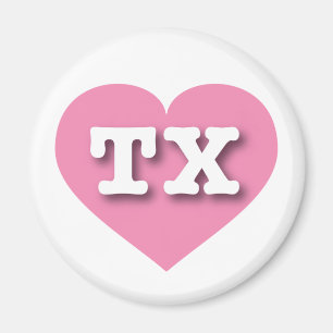 Texas Pink Heart - I Liebe TX Magnet