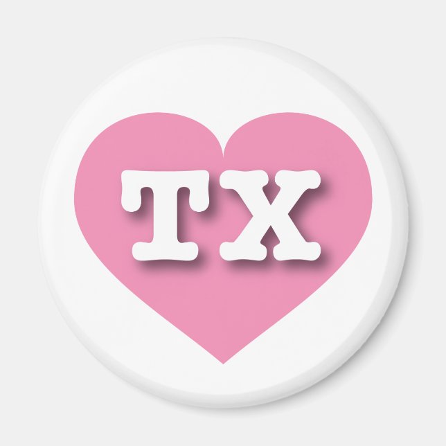Texas Pink Heart - I Liebe TX Magnet (Vorne)