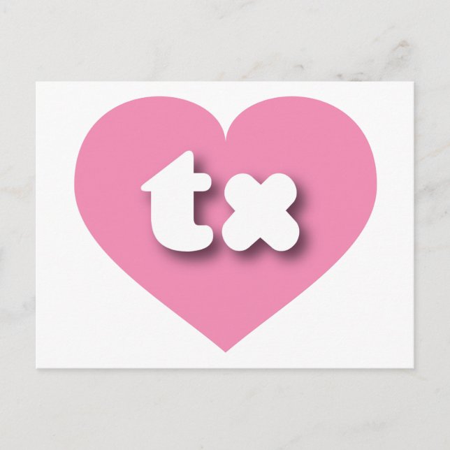 Texas pink heart - I Liebe tx Postkarte (Vorderseite)