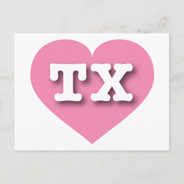 Texas Pink Heart - I Liebe TX Postkarte (Vorderseite)