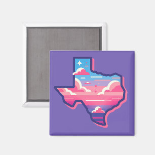 Texas Pink und Blue Cotton Candy Skies Magnet