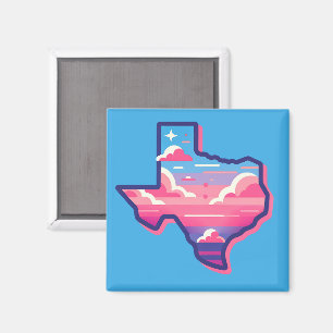 Texas Pink und Blue Cotton Candy Skies Magnet