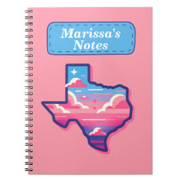Texas Pink und Blue Cotton Candy Skies Notizblock